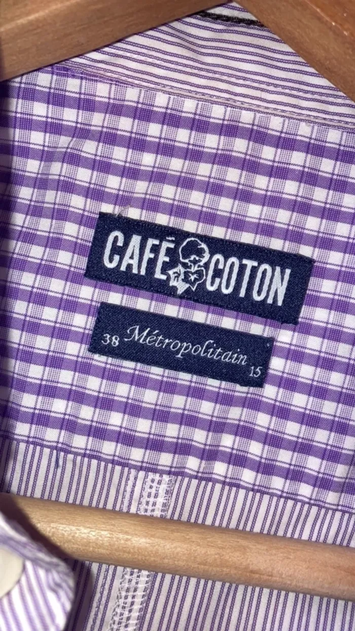 Chemise café coton - photo numéro 2