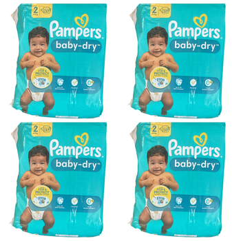 Lot de 148 Couches Pampers Baby Dry 4-8 kg Taille 2 Neuf