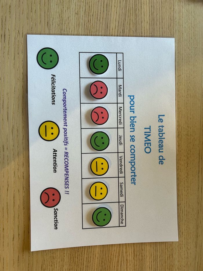 Tableau de comportement 1 journée