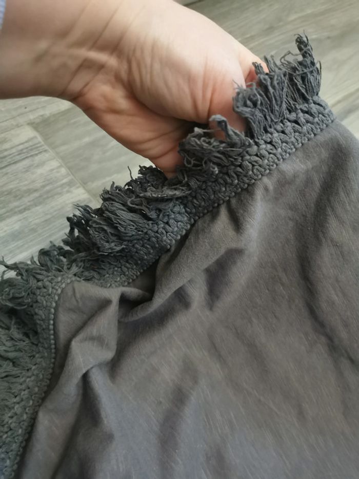 Poncho gris avec franges TAO pour 4 ans - photo numéro 4