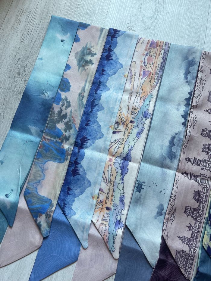 Lot de 8 bandeaux, foulards vintage - photo numéro 4