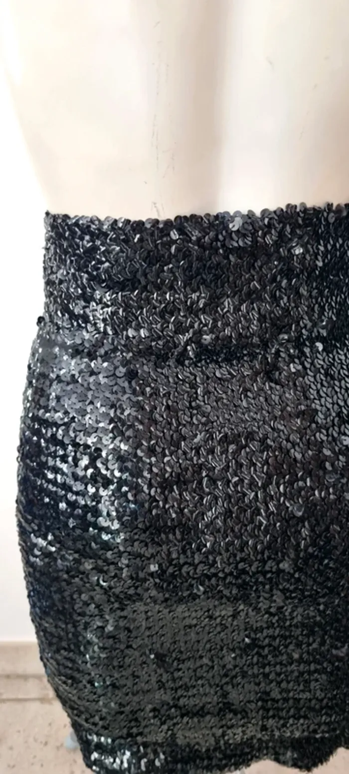 Jupe tube noire sequins kookai 36 - photo numéro 6