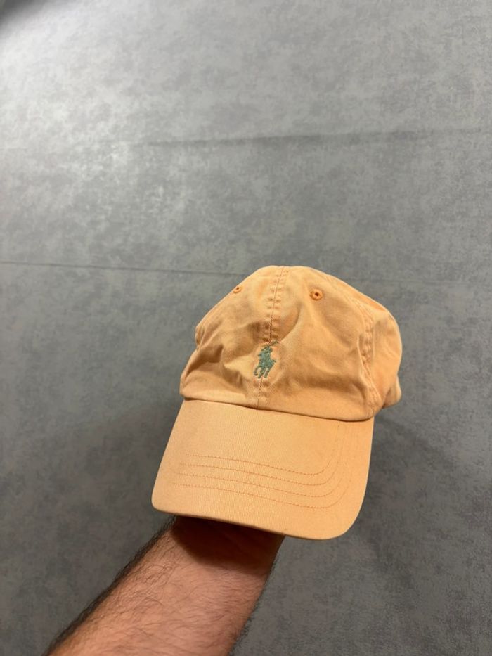 Casquette Ralph Lauren Orange et logo brodé vert - photo numéro 2
