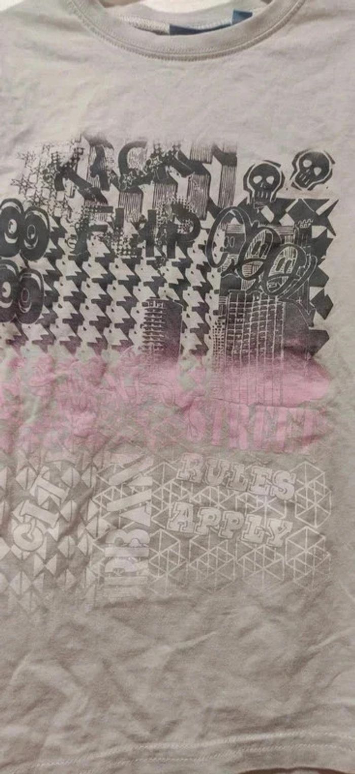T-shirt ml gris motifs gris et roses Kiabi NKY 6 ans - photo numéro 3