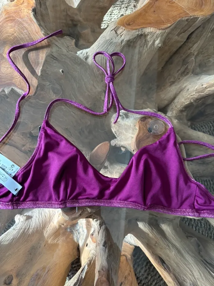 Haut de maillot de bain Etam prune doré Glitz - photo numéro 5