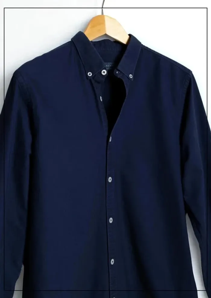 Chemise bleu marine Navy shirt Zara Man • Taille M - photo numéro 2