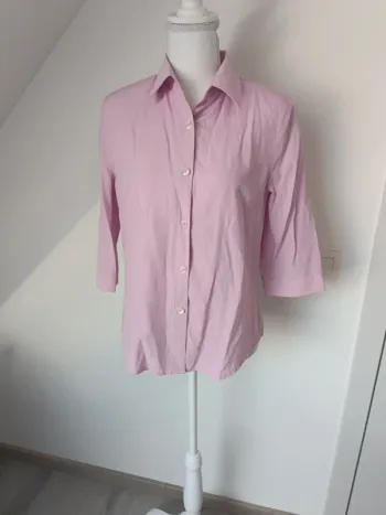 Chemise vintage rose pastel avec épaulettes – Canda C&A – T. 40