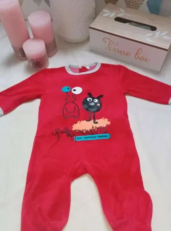 Grenouillère velours neuf garçon 3 mois
