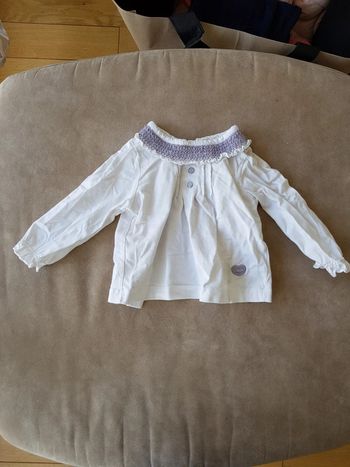 Chemise chicco 12 mois blanc et violet