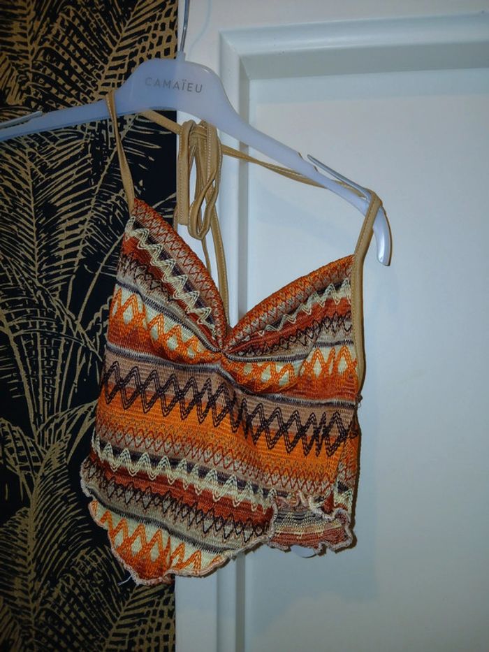 🧡 Jolie haut style crochet bohème orange Shein taille Xs. - photo numéro 2