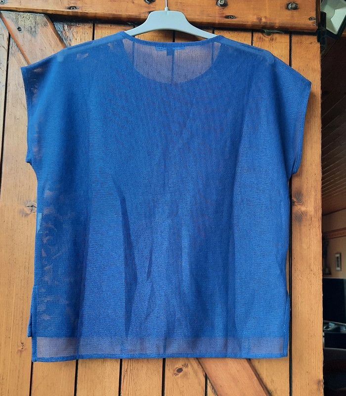 Top bleu en dentelle Etam XS - photo numéro 2