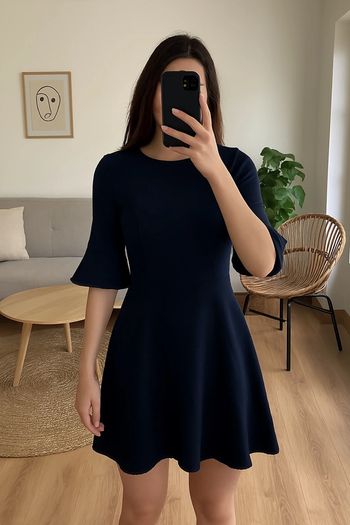 Robe bleu marine mi-longue – Vila – Taille XS