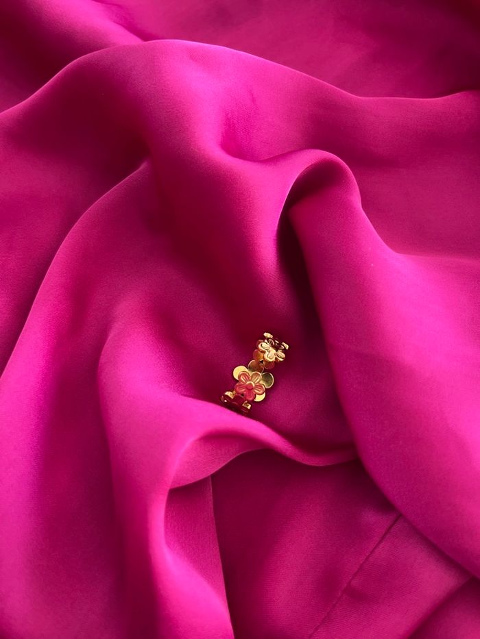 Bague fleurs tendance acier inoxydable - photo numéro 2