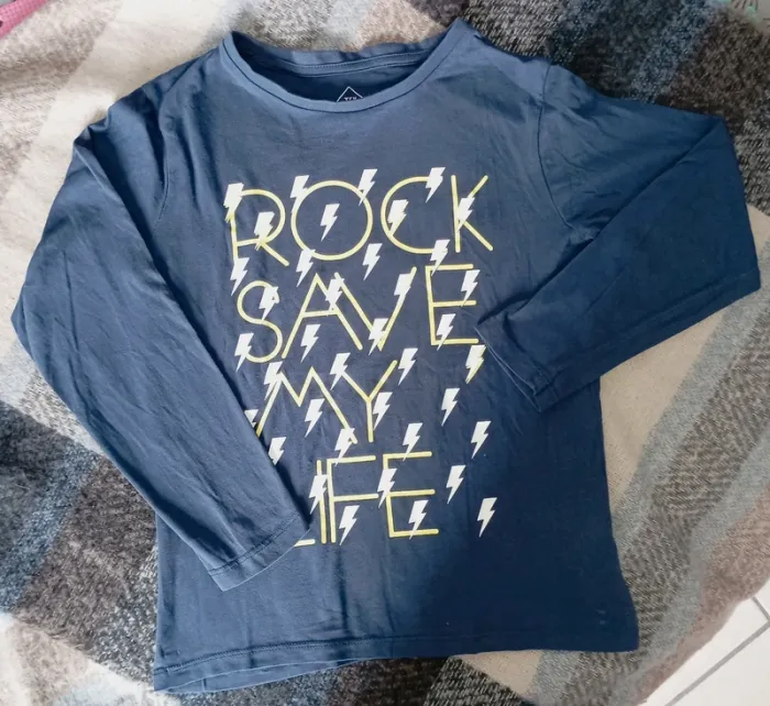 T-shirt manches longues Rock save my life 7/8 ans