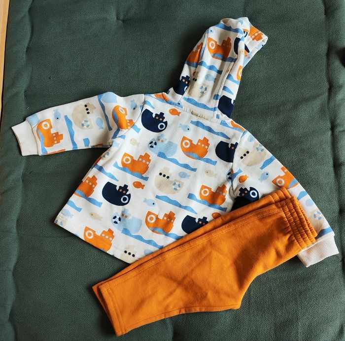 Ensemble pantalon et sweat à capuche 12 mois - photo numéro 2