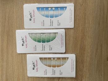 3 Lots Stickers pour ongles neuf bleu, argent, vert, or