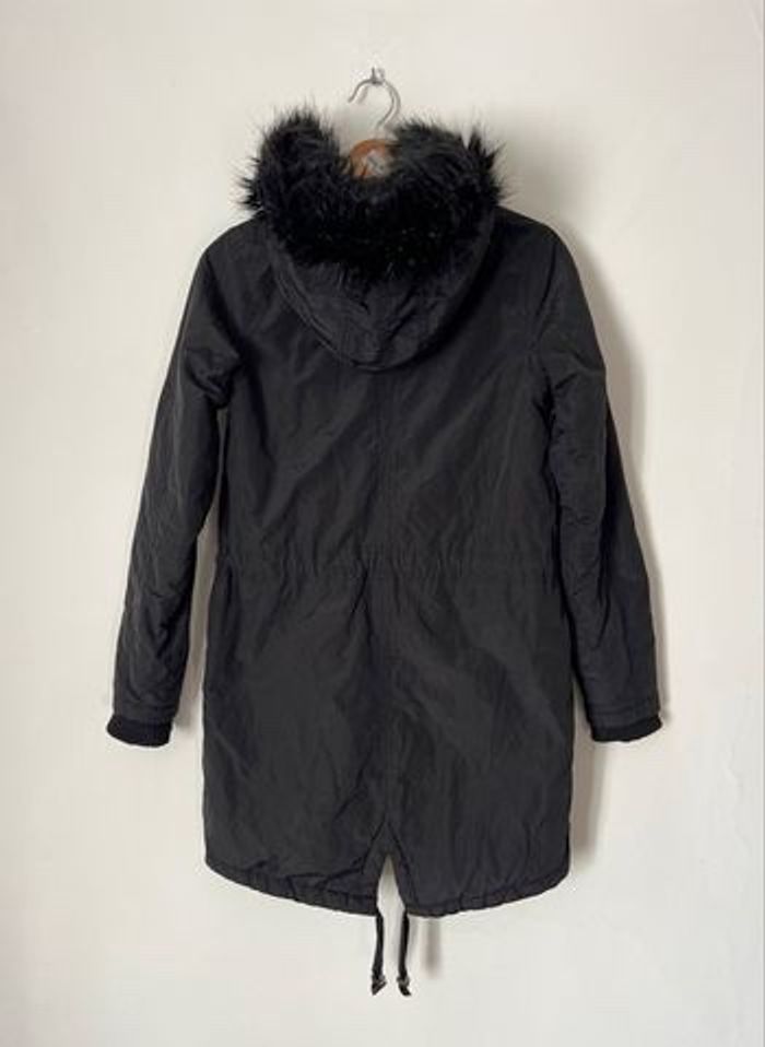 Manteau  noir capuche fausse fourrure New Look Taille 36 - photo numéro 9