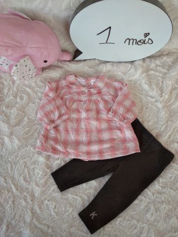 Ensemble (tunique doublée manches longues+legging) Fille 1 mois Obaïbi Kookaï