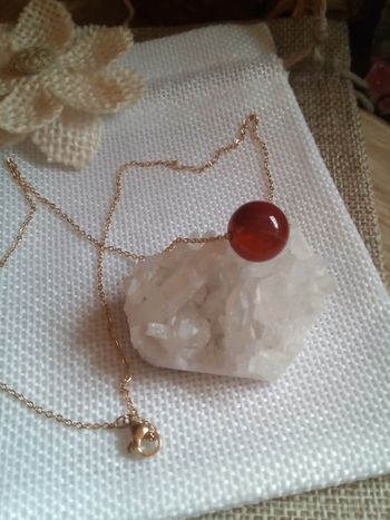 Collier pierre naturelle agate rouge