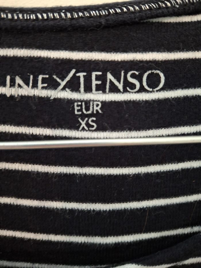 T-shirt manches courtes rayé in extenso marine et blanc XS - photo numéro 3