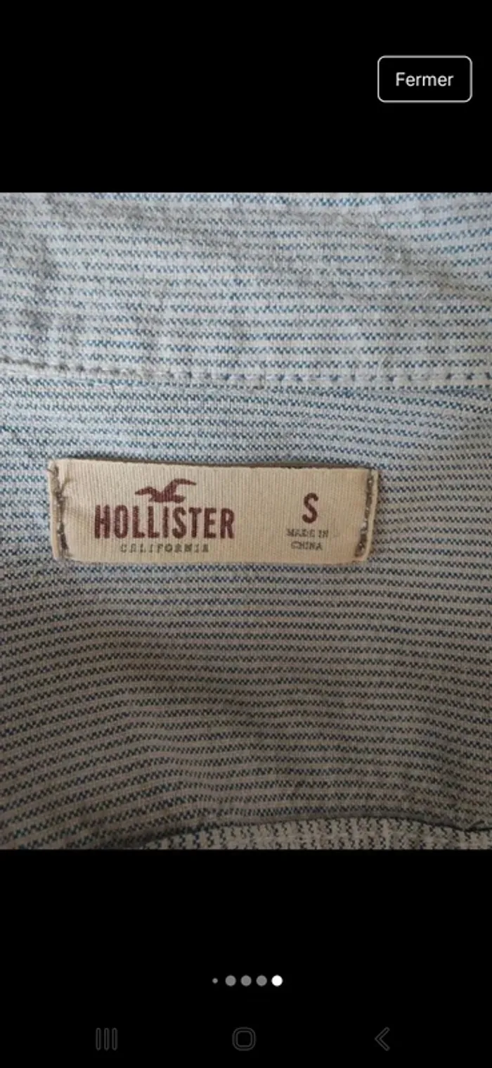 Chemise rayé Blanc et Bleu Hollister Homme – Élégante & Casual - photo numéro 7
