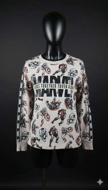 T-shirt Manches Longues Marvel Vintage - Héros Ensemble, Jamais Seuls (Captain America, Iron Man, Thor, Hulk)