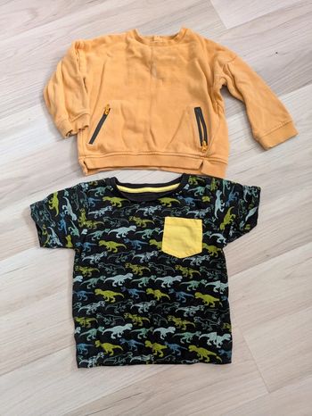 Lot t-shirt + sweat cadeau garçon 2 ans