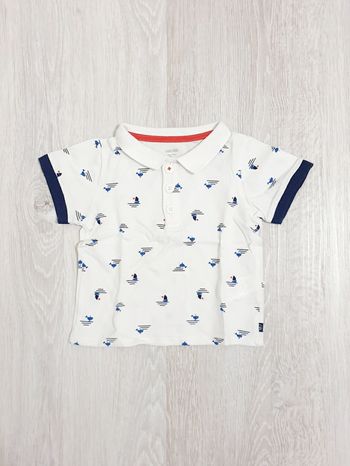 T-shirt blanc bateaux- Okaïdi Obaïbi