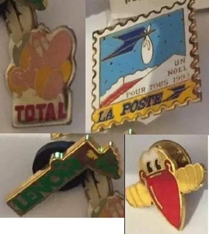 Lot 4 pin's: lenôtre, astérix, la poste et divers