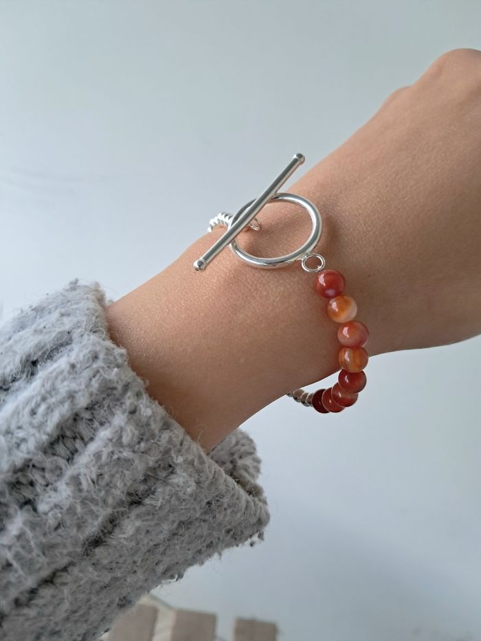 Bracelet red lace agathe