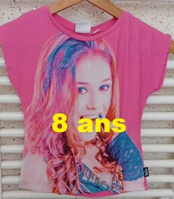 Tee shirt manche courte rose Chica Vampiro Taille 8 ans