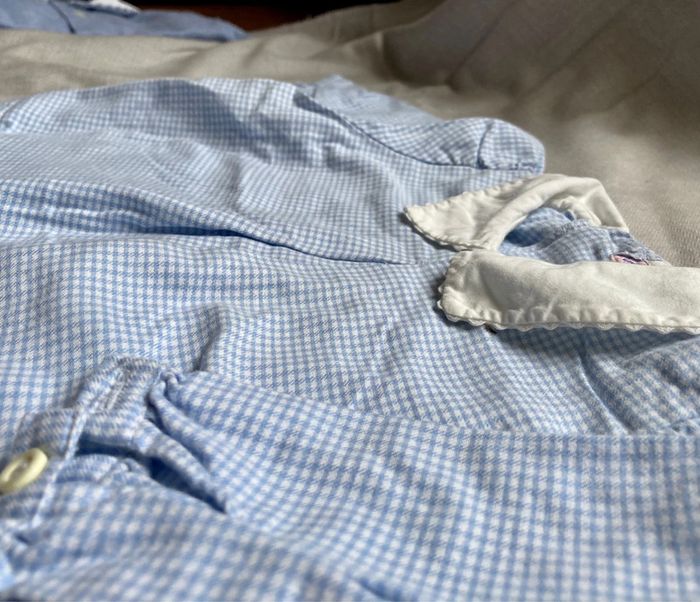 Tunique vintage vichy bleu Jacadi 6m - photo numéro 2