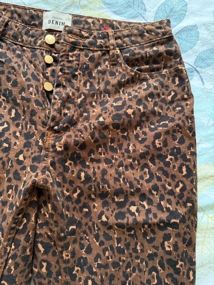 Pantalon jean léopard Sézane taille 29 fuselé - photo numéro 6