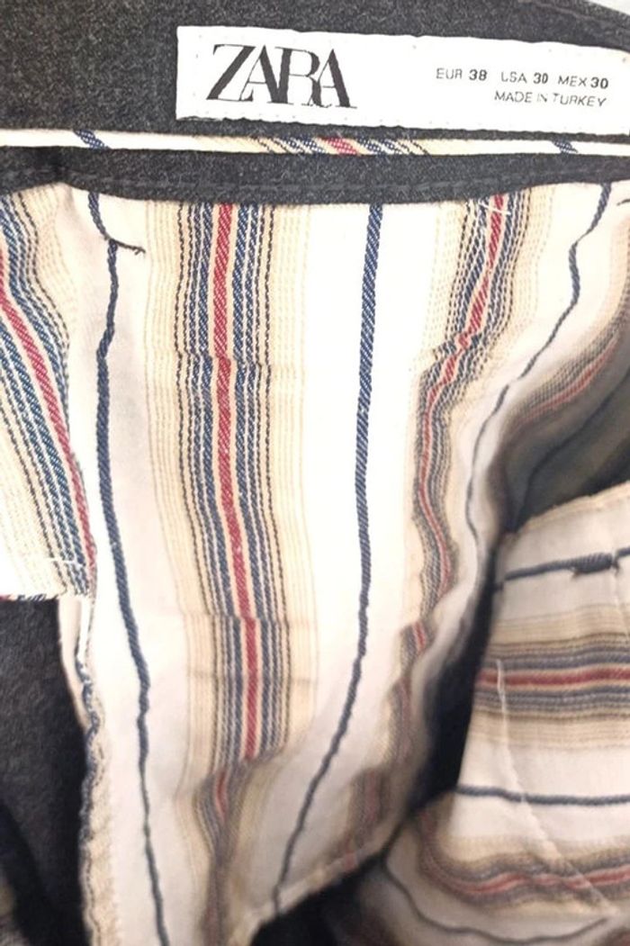 Pantalon de costume Zara gris taille 38 - photo numéro 4