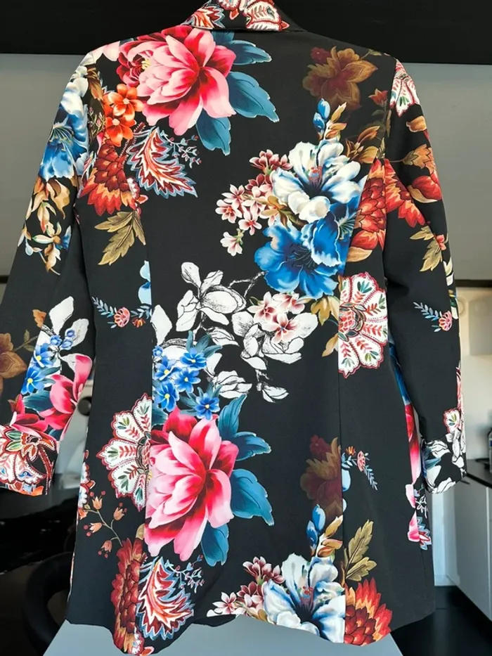 Blazer veste fleur mi longue - photo numéro 6
