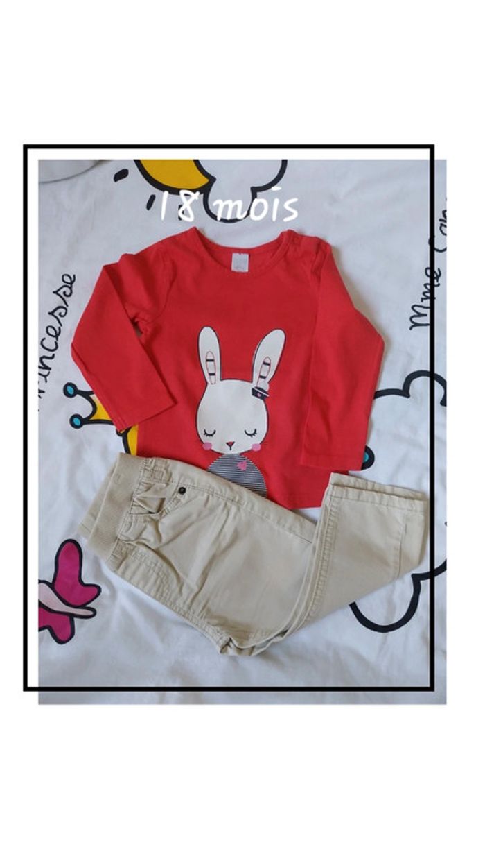 Tee-shirt & pantalon 18 mois 'baby club & boîte à malice '
