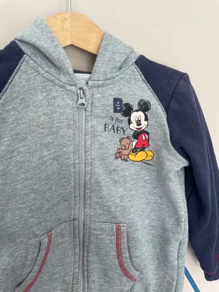 Veste garçon à capuche zippée. Mickey 12-24 mois - photo numéro 2