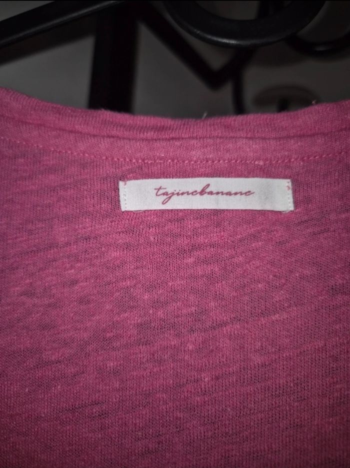 Tshirt allaitement lin et coton tajine banane rose M - photo numéro 4