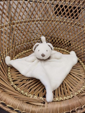 Doudou plat lapin bandana marron