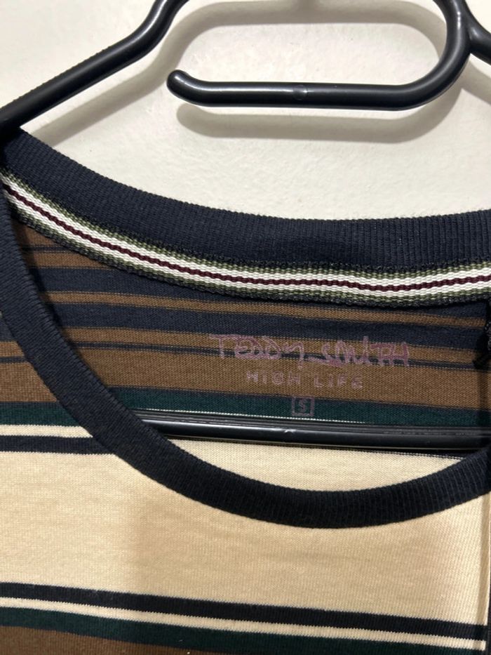 T-shirt beige à rayures Teddy Smith High Life 16ans (S) - photo numéro 2