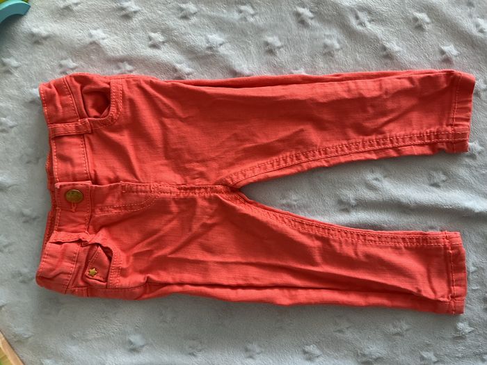 pantalon slim rose orange 9 mois taille réglable tape à l'oeil - photo numéro 4