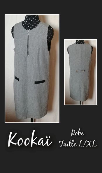 Robe housse pied de poule gris noir taille L / XL Kookaï