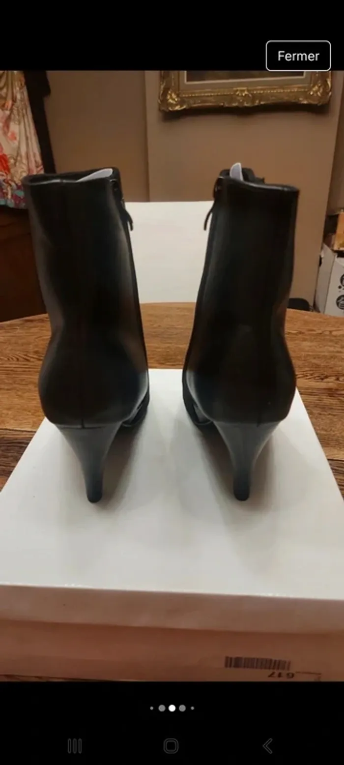 Bottine noir I love Shoes t 39 neuf talon 8,5cm - photo numéro 6