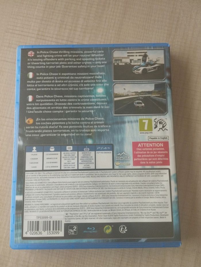 Jeu vidéo PlayStation 4 police chase - photo numéro 2