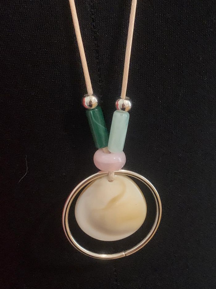 Collier long pierre naturel vintage 🍭🍭 - photo numéro 4