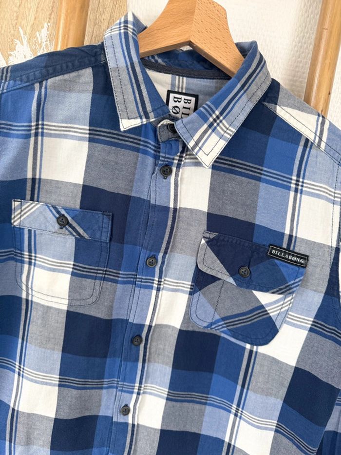 Billabong - Chemise bleue à carreaux manches longues 12 ans - photo numéro 2