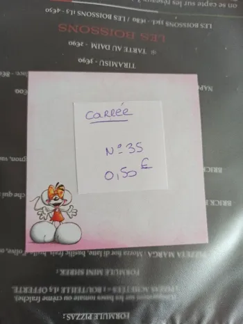 Feuille Diddl carrée 35 0,50€