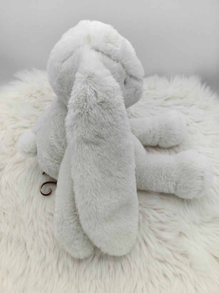 Doudou peluche lapin blanc cassé - photo numéro 3