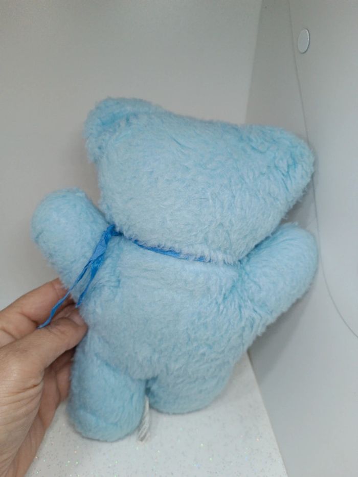 Nounours ours Teddy Bear ourson bleu blue ciel clair vintage boulgom minouche tire langue - photo numéro 6