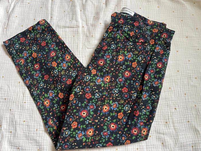 Pantalon fleuri côtelé - Isabel Marant étoile - 38